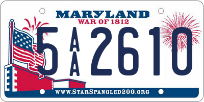 MD license plate 5AA2610