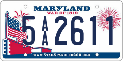 MD license plate 5AA2611