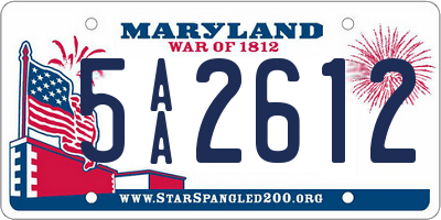 MD license plate 5AA2612