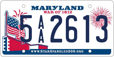 MD license plate 5AA2613