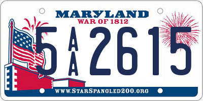 MD license plate 5AA2615