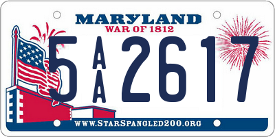 MD license plate 5AA2617