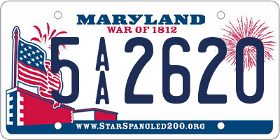 MD license plate 5AA2620