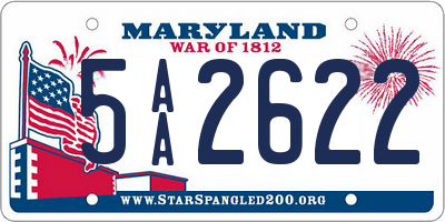 MD license plate 5AA2622