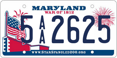 MD license plate 5AA2625