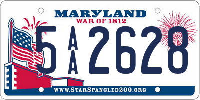 MD license plate 5AA2628