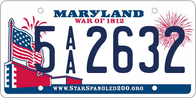 MD license plate 5AA2632