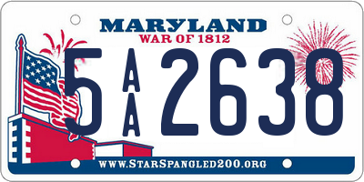 MD license plate 5AA2638