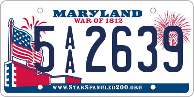 MD license plate 5AA2639