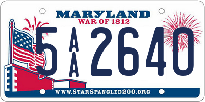 MD license plate 5AA2640