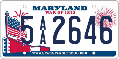 MD license plate 5AA2646