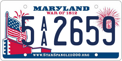 MD license plate 5AA2659