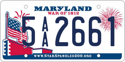 MD license plate 5AA2661