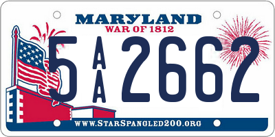 MD license plate 5AA2662