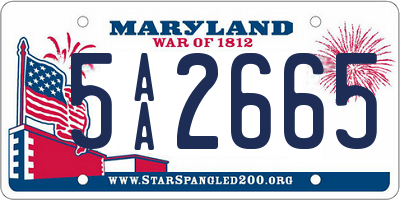 MD license plate 5AA2665