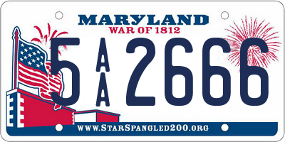 MD license plate 5AA2666