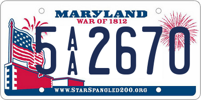 MD license plate 5AA2670