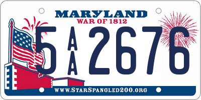 MD license plate 5AA2676