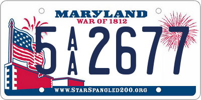 MD license plate 5AA2677