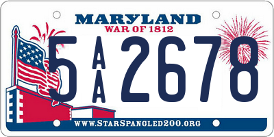 MD license plate 5AA2678