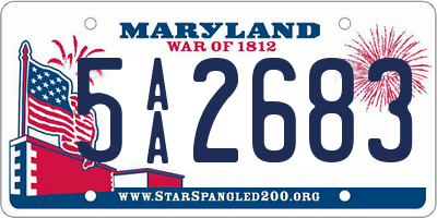 MD license plate 5AA2683