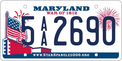 MD license plate 5AA2690