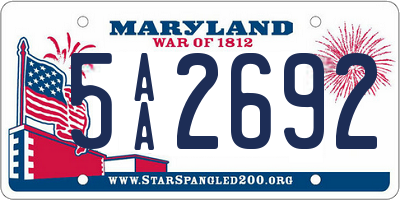 MD license plate 5AA2692