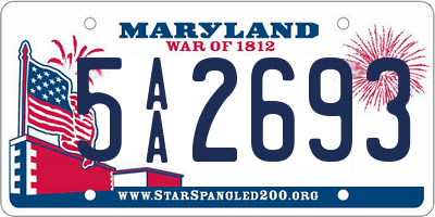 MD license plate 5AA2693