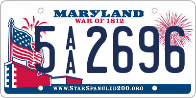 MD license plate 5AA2696