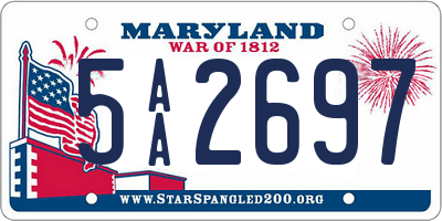 MD license plate 5AA2697