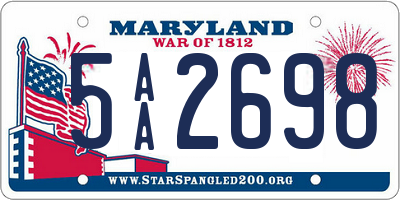 MD license plate 5AA2698