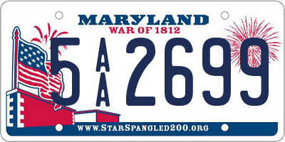 MD license plate 5AA2699