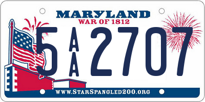 MD license plate 5AA2707