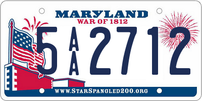 MD license plate 5AA2712