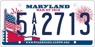 MD license plate 5AA2713