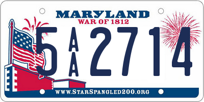 MD license plate 5AA2714