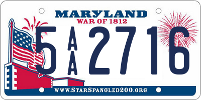 MD license plate 5AA2716