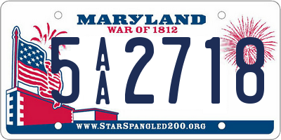 MD license plate 5AA2718