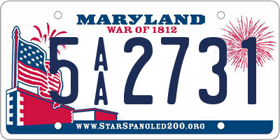 MD license plate 5AA2731