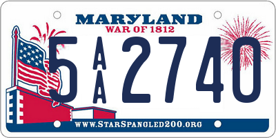 MD license plate 5AA2740