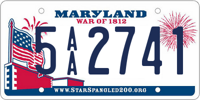 MD license plate 5AA2741