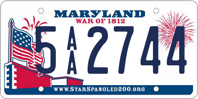 MD license plate 5AA2744