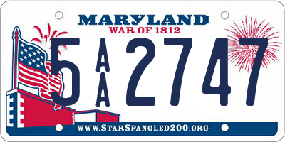 MD license plate 5AA2747