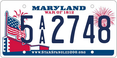 MD license plate 5AA2748