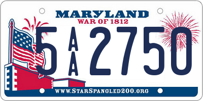 MD license plate 5AA2750