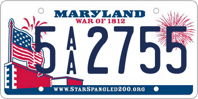 MD license plate 5AA2755