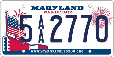 MD license plate 5AA2770