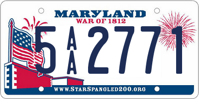 MD license plate 5AA2771