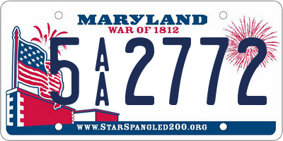 MD license plate 5AA2772