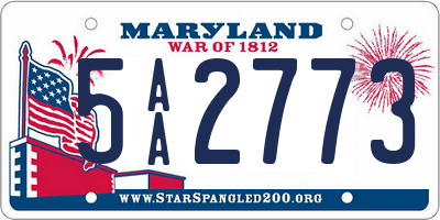 MD license plate 5AA2773